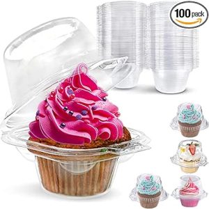 MAQ's 100 Pcs Individual Cupcake Containers